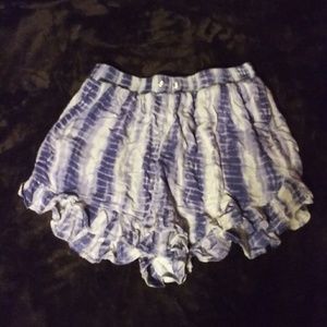 Ruffled edge the dye shorts